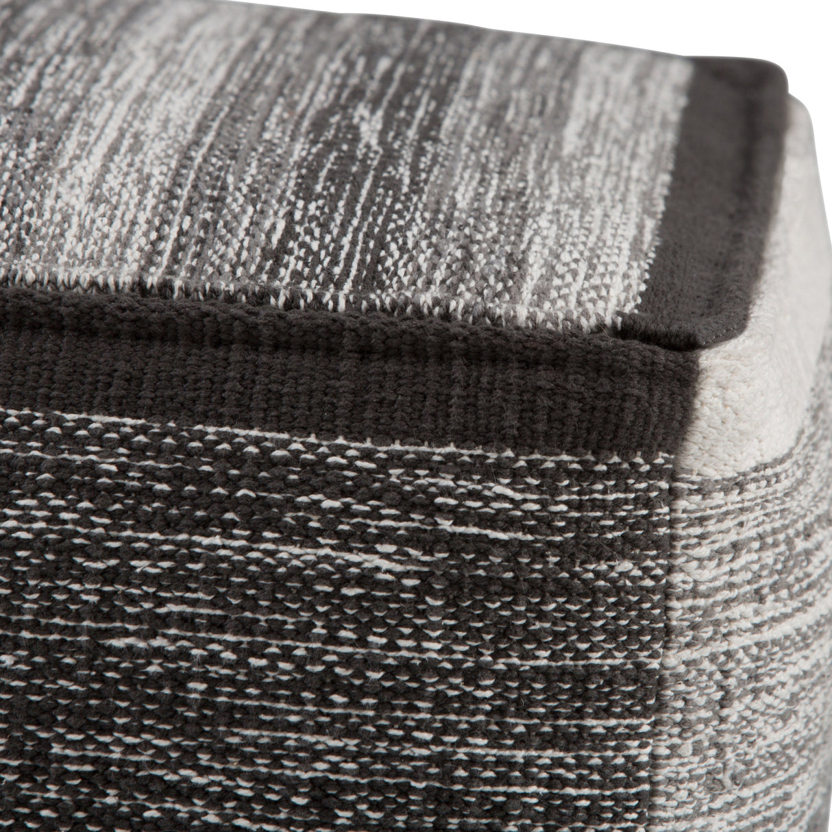 Naya Cube Pouf Patterned Grey Melange