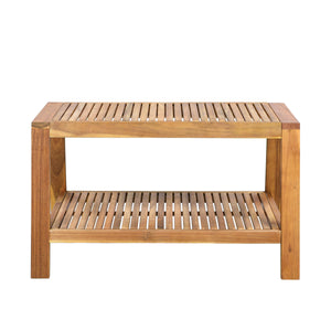 2-Piece Outdoor Teak Acacia Wood Conversation Set