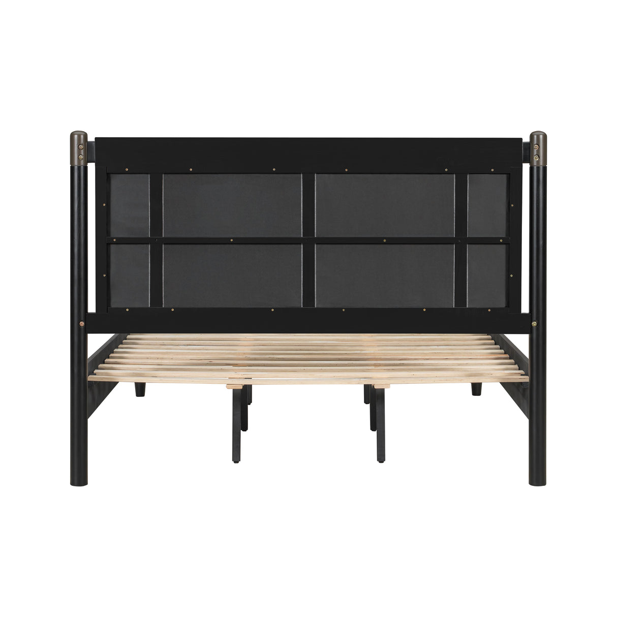 Solid Wood Queen Bed, Heavy Duty 500 lbs Support, No Box Spring Needed