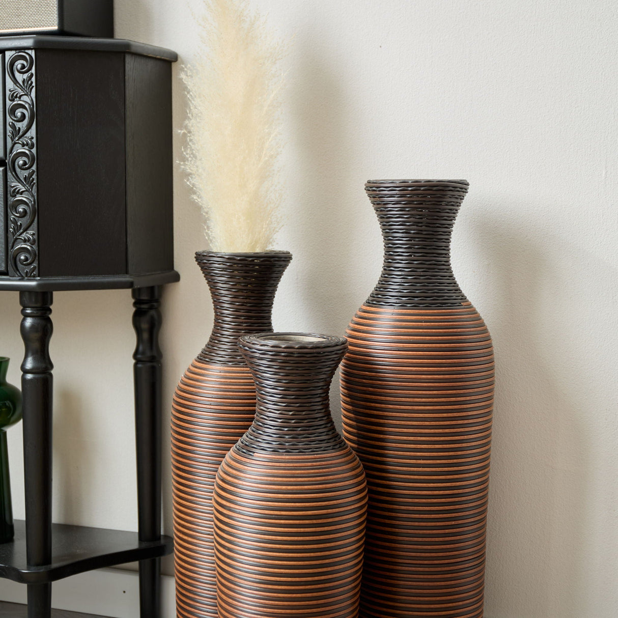 Classic And Neat Floor Vase, High Independent Flower Stand (Set of 3)