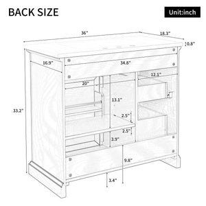 36-Inch Bathroom Vanity with Ceramic Sink Top