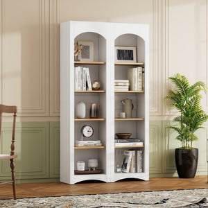On-Trend Free Standing 5 Tier Bookshelves, Bookcases Set of 2