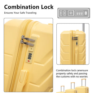 Set 3PCs 20'/24'/28' ABS Spinner Wheel Luggage - Yellow
