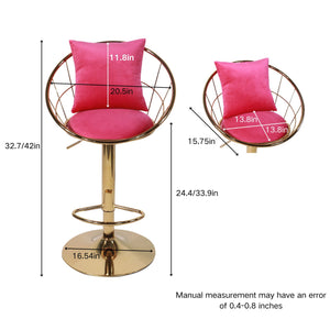 Unique Design Bar Chair, 360 Degree Rotation, Adjustable Height, Suitable For Dining Room And Bar