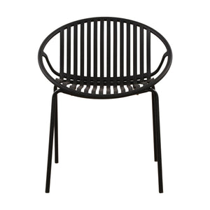 Stackable Outdoor Chairs With Breathable Plastic Backrest (Set of 2)