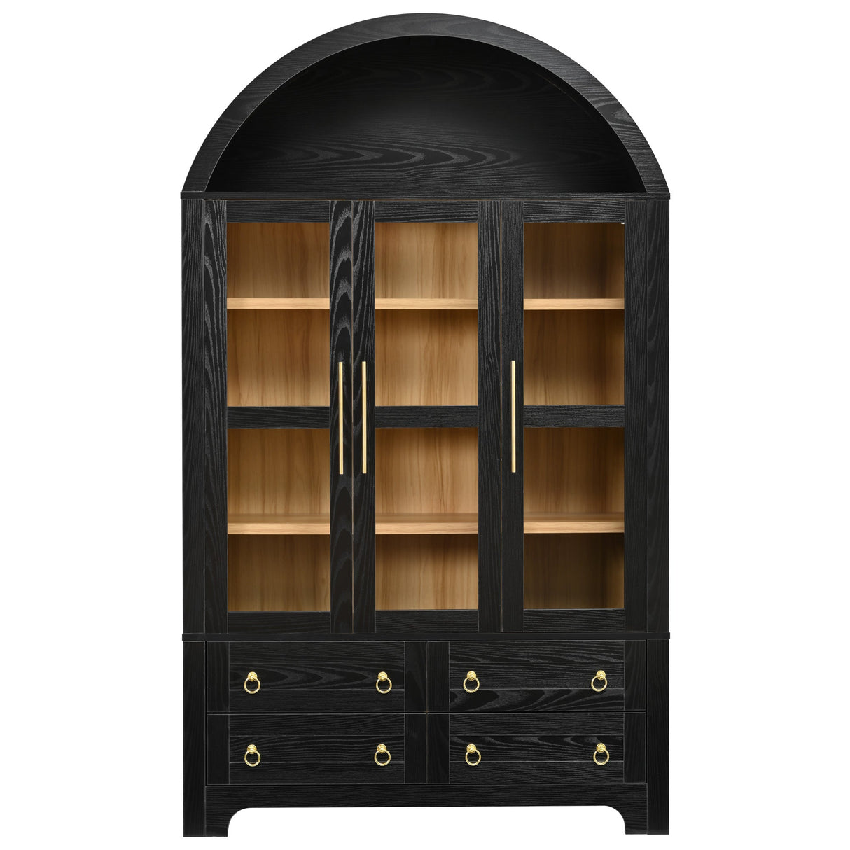 K&K 72.8" Tall Arched Pantry Cabinet