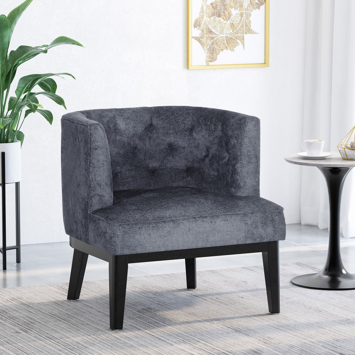 Alexandra Tufted Diamond-Stitch Tub Chair