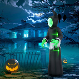 HOMCOM 8ft Inflatable Halloween Decoration Mirror Face Ghost