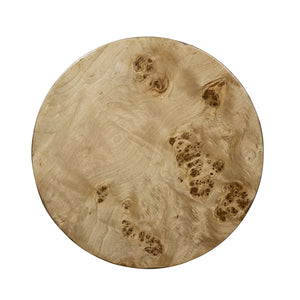 20x20x24 Burl Wood Brown Cylinder Side Table