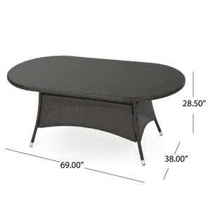 7 Pc Outdoor Wicker Dining Set for Patio