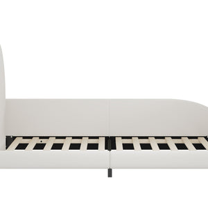 Upholstered Rabbit-Shape Princess Bed With Headboard And Footboard