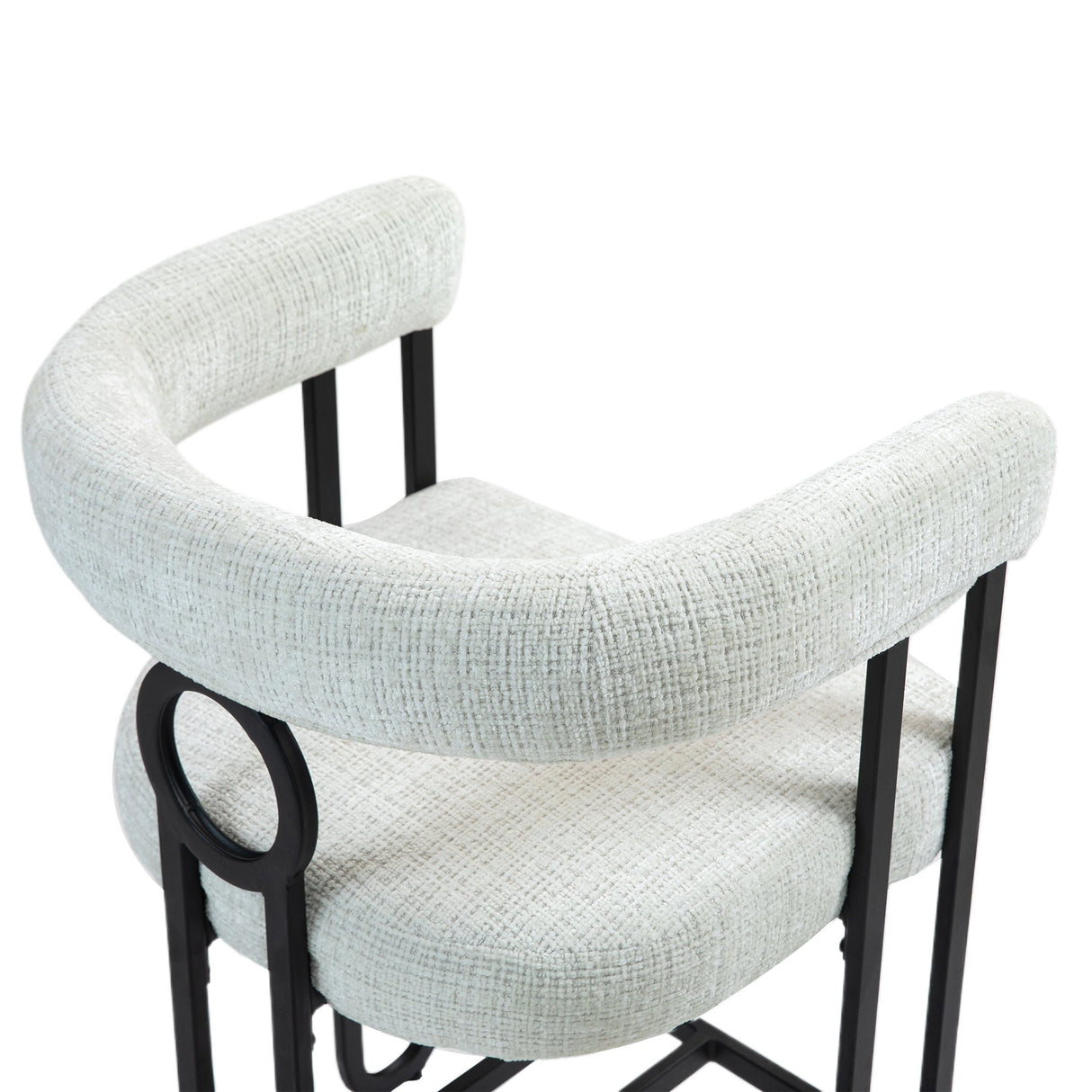 Household bar stools set of 2, modern upholstered with back