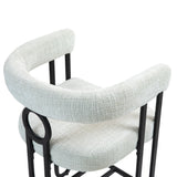 Household bar stools set of 2, modern upholstered with back