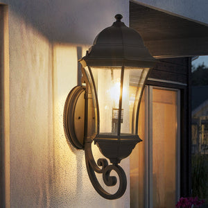 27" Outdoor Wall Lantern with Dusk to Dawn Sensor