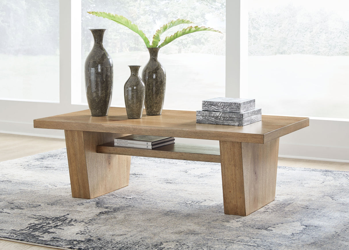 Kristiland - Rectangular Cocktail Table - Light Brown