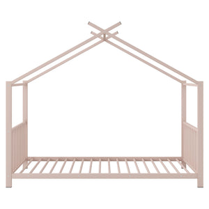 Metal House Platform Bed With Modern Design And Durable Frame