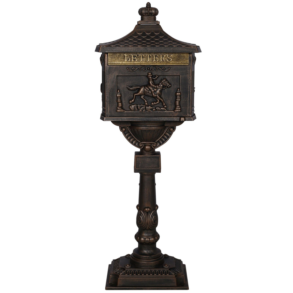 Cast Aluminum Mailbox with Durable Construction – Dark Brown, Black, or White