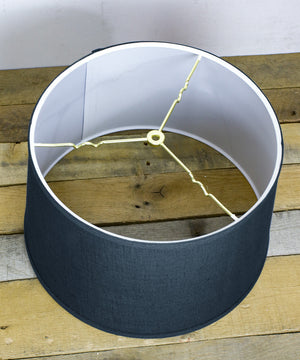 16"W x 10"H Shallow Drum Hard Back Textured Slate Blue