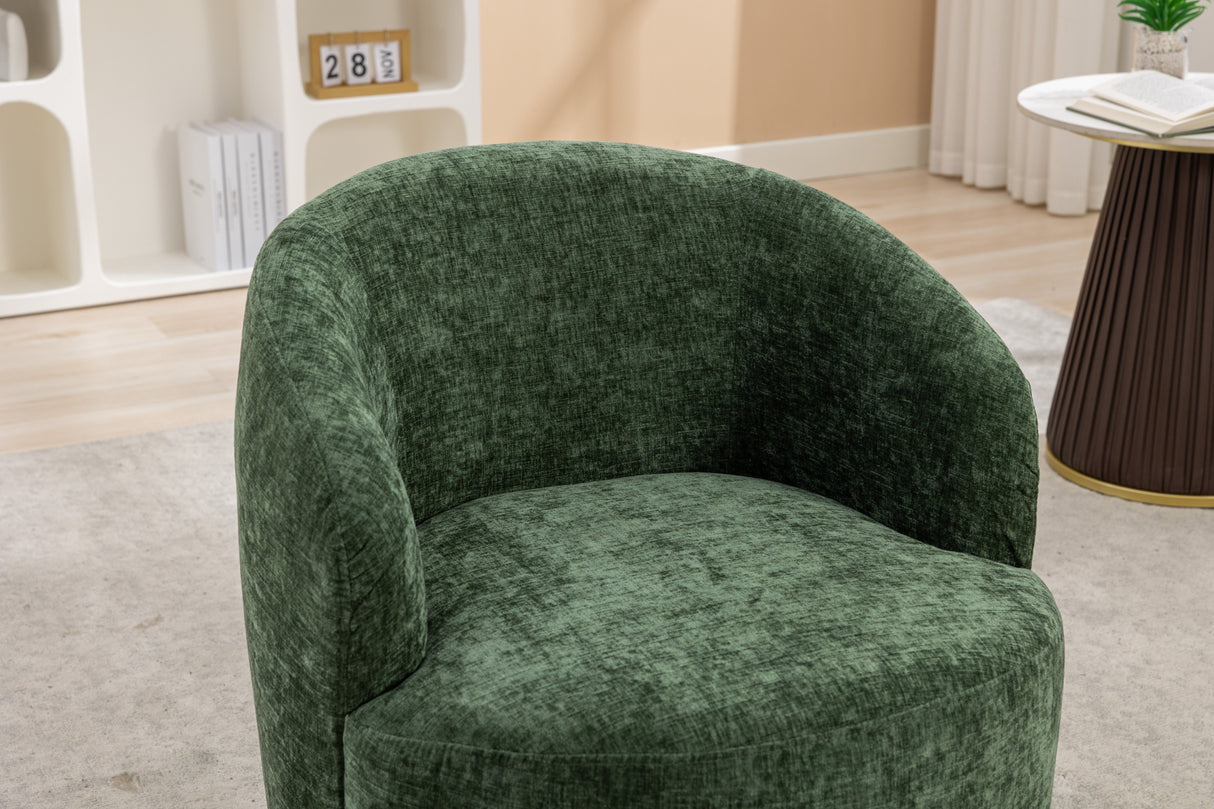 Assortment Upholstered Swivel Barrel Chair with Metal Base