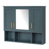 Modern Wall Mounted Medicine Cabinet with Adjustable Shelves and Soft Close Doors - Black, Blue, White