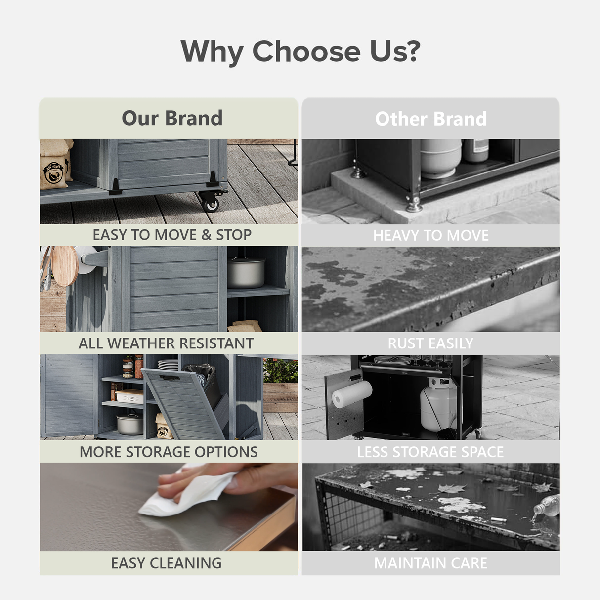 K&K 78.3' Outdoor Kitchen Island with Foldable Grill Table