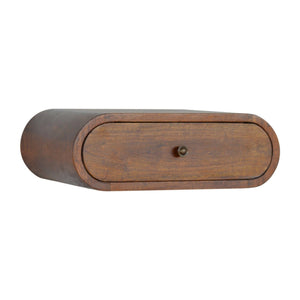 Wall Mounted Round Bedside Table - Chestnut