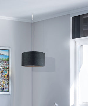 16"W 2 Light Swag Plug-In Pendant  Granite Gray with Diffuser White Cord