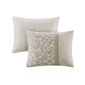 Embroidered 8 Piece Comforter Set Neutral King