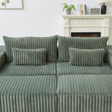 87' Oversized Sectional Lounge Chaise with Plush Corduroy Fabric