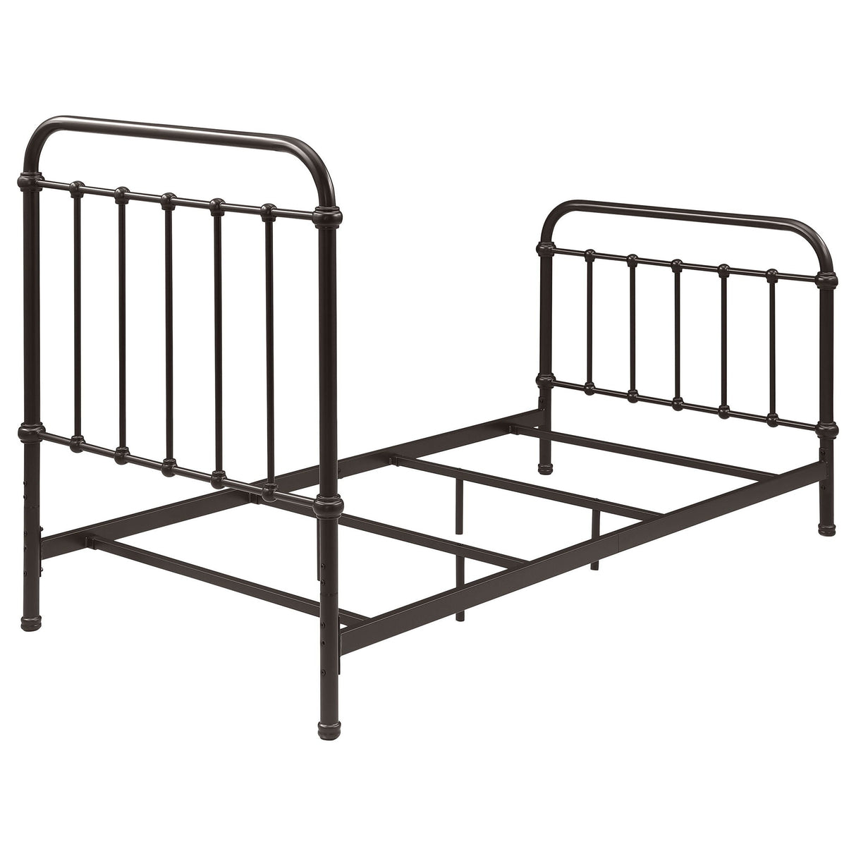 Twin Panel Bed With Ornate Design - Bronze