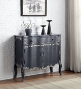 Deianira Antique Gray Finish Console Cabinet