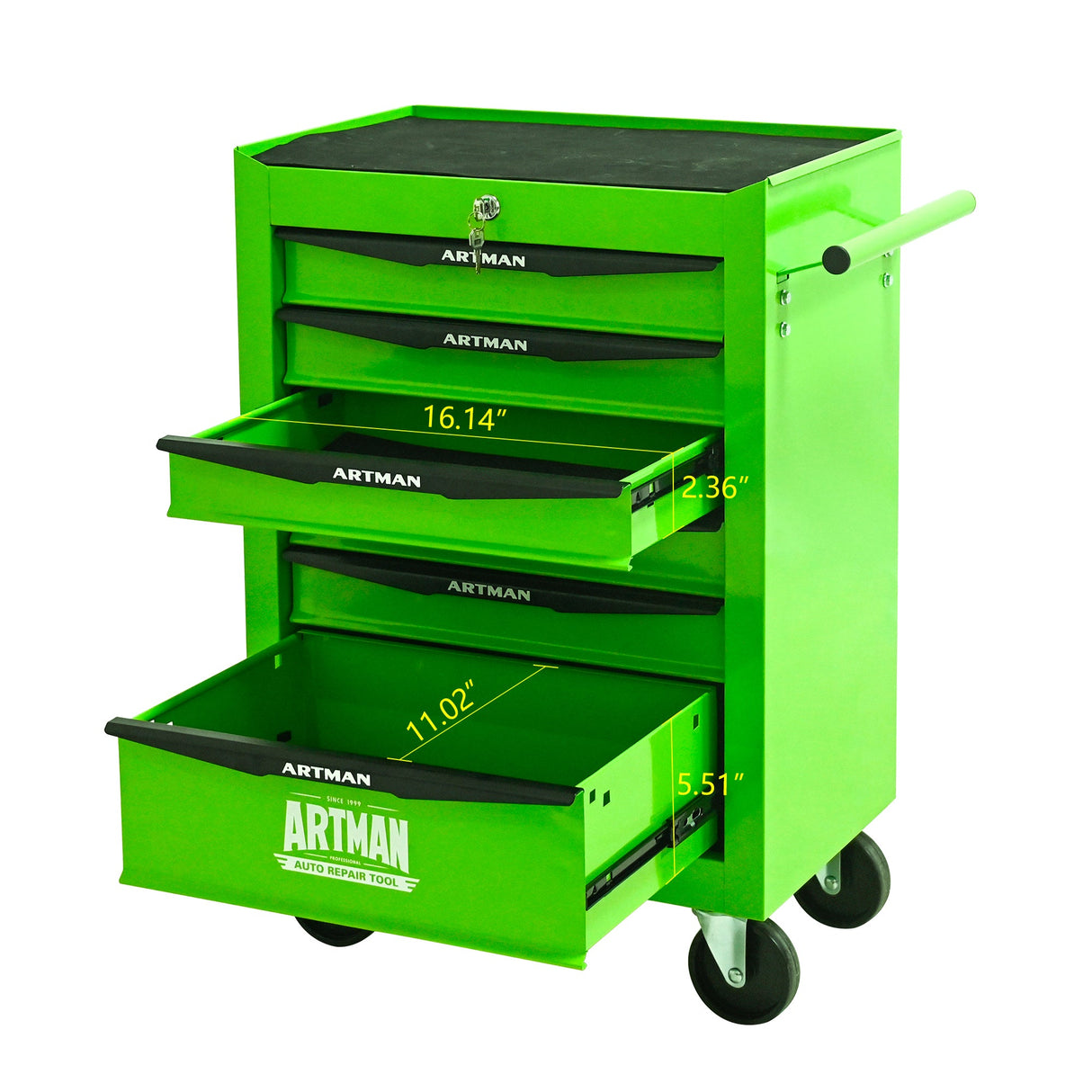 Rolling Metal Tool Chest with 6 Drawers, 20"