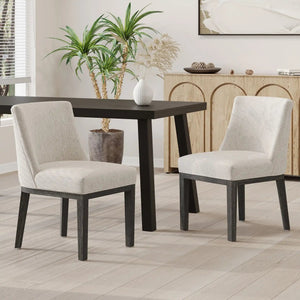 Modern Dining Chair With Durable Fabric Upholstery And Sturdy Wooden Frame (Set of 2)