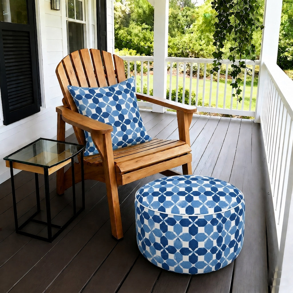 Outdoor Inflatable Ottoman – Coastal Mosaic