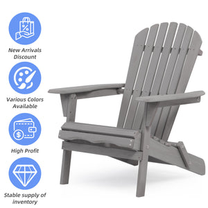 Classic Gray Cedar Wood Lounge Patio Chair Set of 2