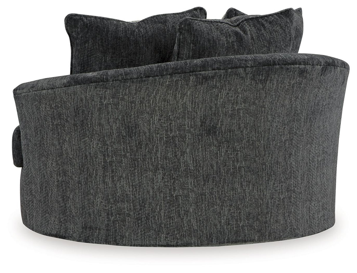Biddeford - Oversized Swivel Accent Chair - Shadow