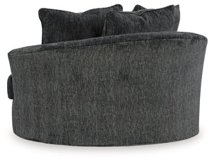 Biddeford - Oversized Swivel Accent Chair - Shadow