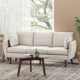 The Deerfield Contemporary Pillow-Back Fabric Sofa With Accent Pillows