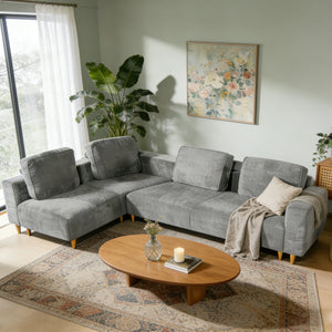 2-Piece 109" L-Shape Convertible Sectional Sofa