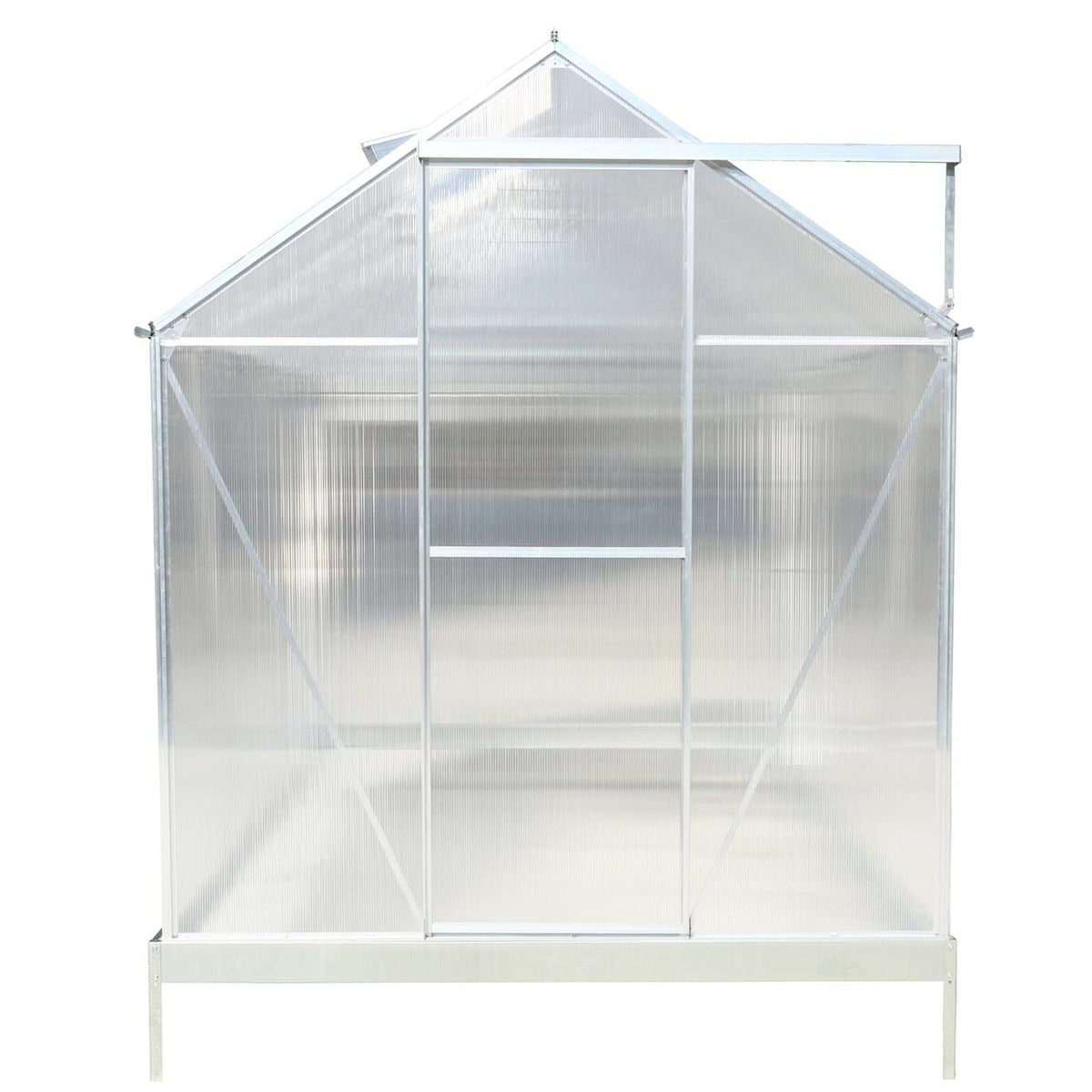 Polycarbonate house, Heavy Duty Outdoor Aluminum Walk-In House Kit With Rain Gutter, Vent And Door For Backyard Garden