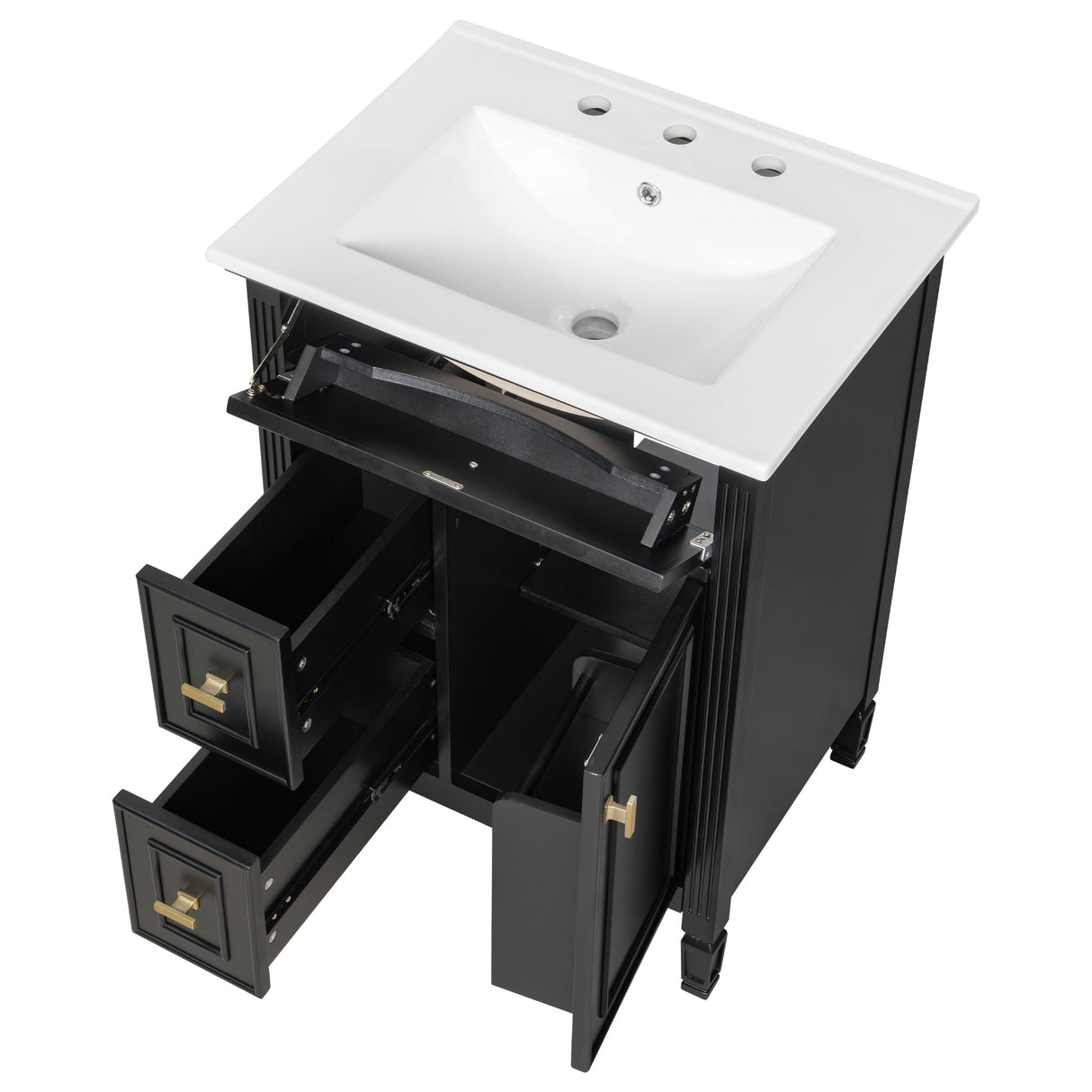 24-Inch Bathroom Vanity with Sink and Solid Wood Cabinet