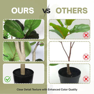 6Ft Real Touch Fake Fiddle Leaf Fig Tree In Pot