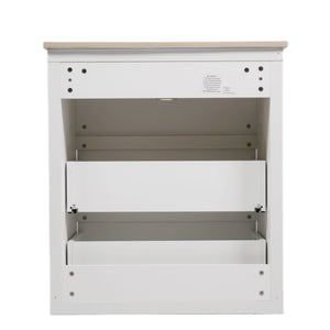 Freestanding Bathroom Vanity With Ceramic Sink, 2 Full Extension Drawers