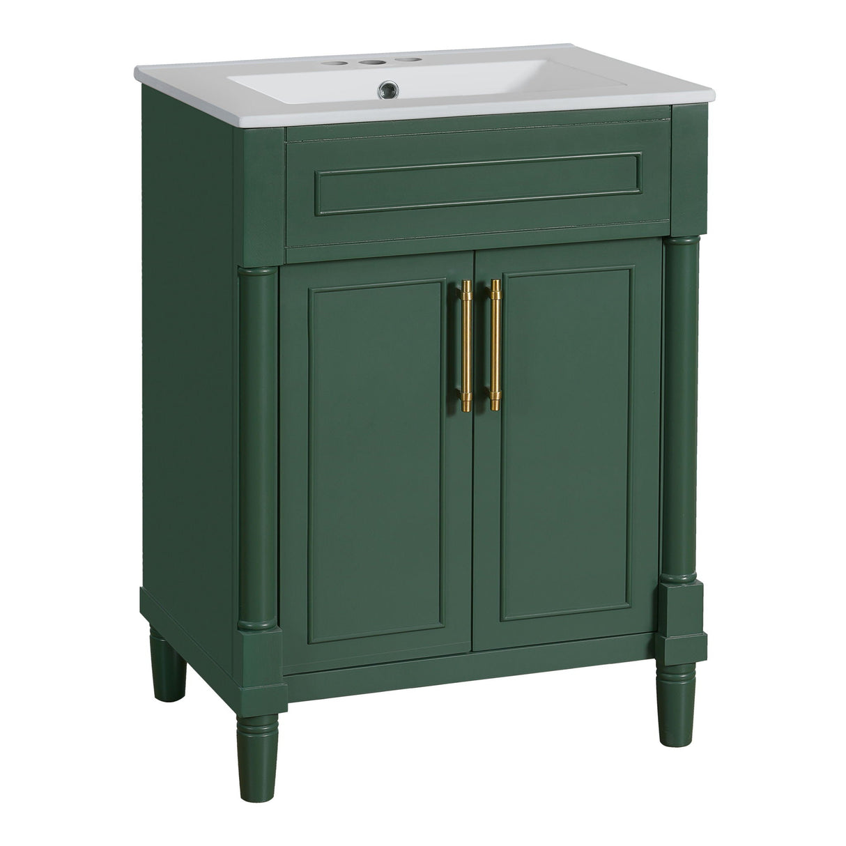 Bathroom Vanity with Integrated Sink and 2-Door Cabinet