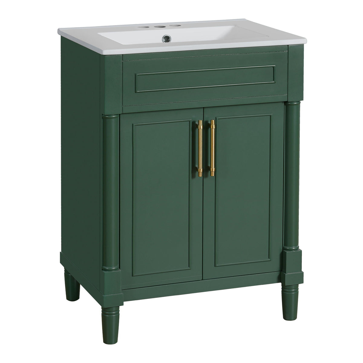 Bathroom Vanity With Integrated Sink and 2-Door Cabinet