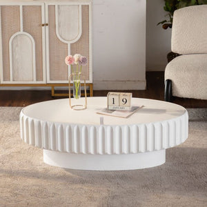 Fluted Storage Table with Lift-Off Lid