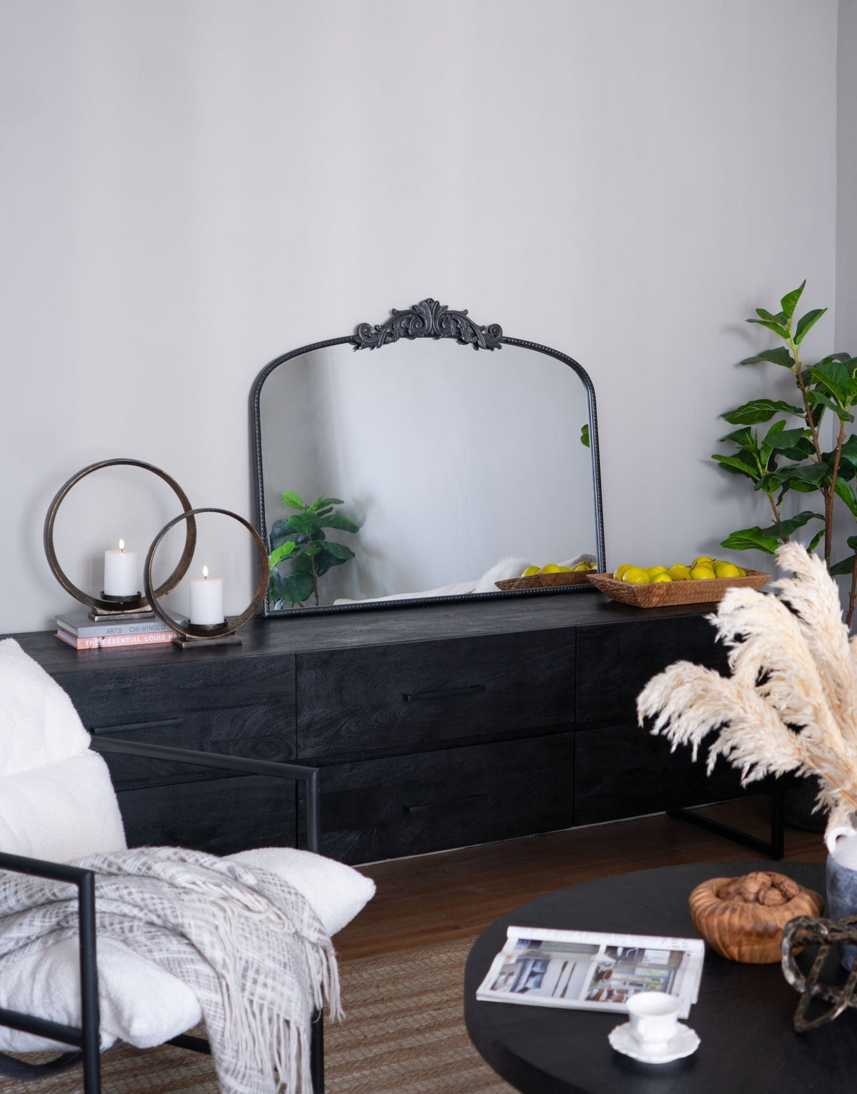 Arch Mirror, Baroque Inspired Wall Decor For Bathroom, Bedroom, Living Room