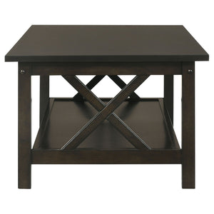 Rachelle 3-piece Rectangular Coffee Table Set Deep Merlot
