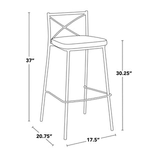 Modern Charlotte - Contemporary Fixed Height Barstool (Set of 2)