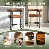 Household bar stools set of 2, modern upholstered with back